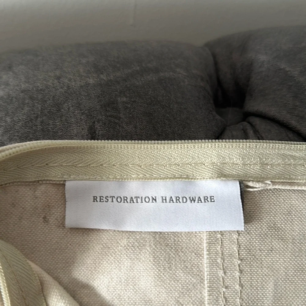 Restoration Hardware reclaimed salvaged cotton canvas pillow covers set of 3 new